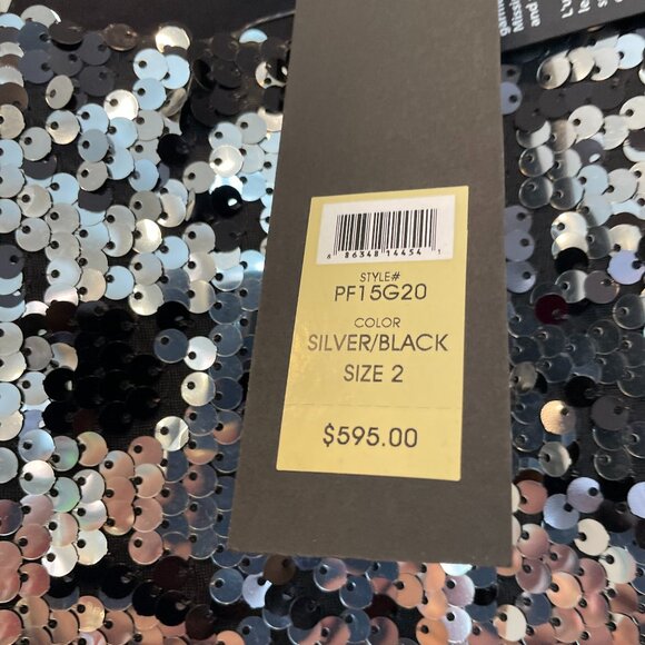 Rachel Zoe Venus Black and Silver Sequins Maxi Dress Sz 2 NWT - Picture 9 of 12